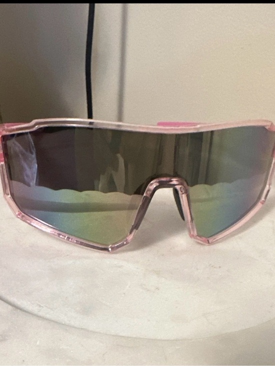 Accessories - Pink Shield Visor Sunglasses with Iridescent Lens